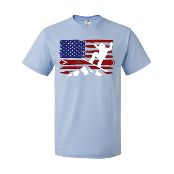 Inktastic Snowboarding Us Flag T-Shirt