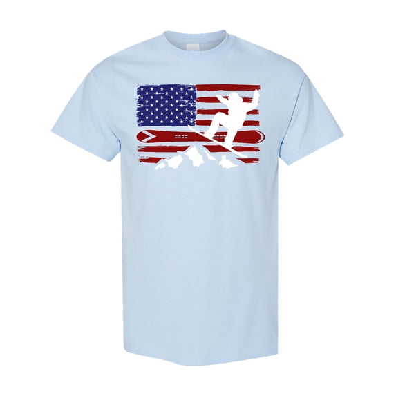 Inktastic Snowboarding Us Flag T-Shirt