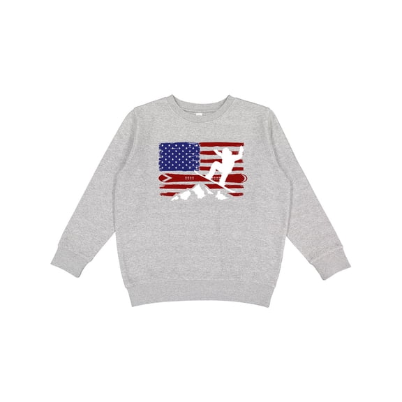 Inktastic Snowboarding Us Flag Youth Sweatshirt