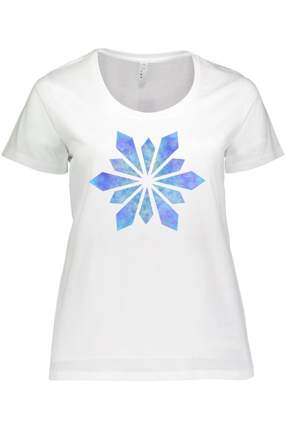 Snowflake Crystals Diamonds Women's Plus Size T-Shirt
