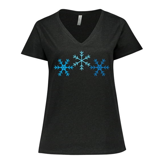 Inktastic Snowflakes Winter Christmas Women's Plus Size V-Neck T-Shirt