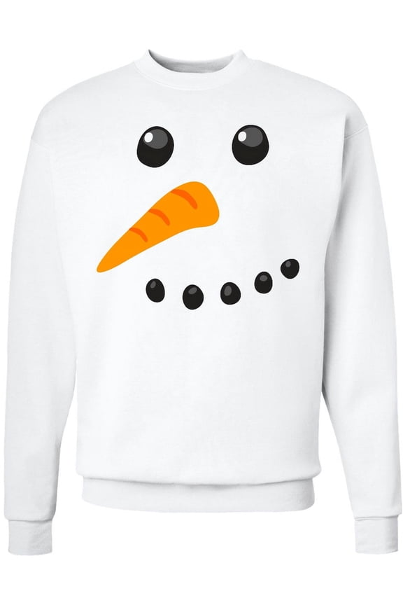 Snowman Face Adult Sweatshirt