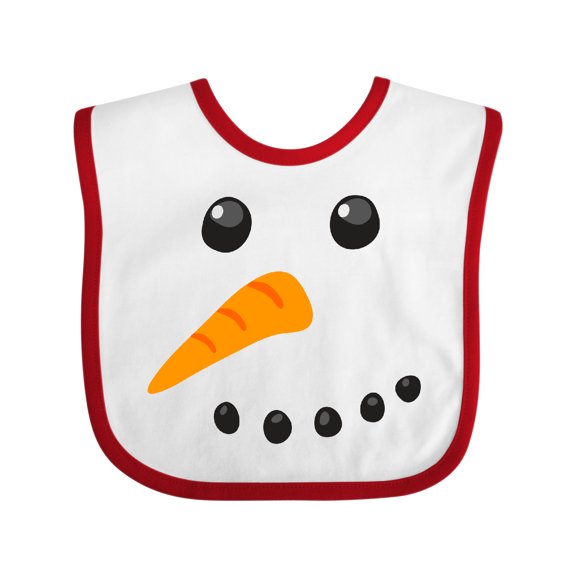 Inktastic Snowman Face Boys or Girls Baby Bib