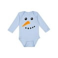 thumbnail image 1 of Inktastic Snowman Face Boys or Girls Long Sleeve Baby Bodysuit, 1 of 5