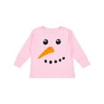thumbnail image 1 of Inktastic Snowman Face Boys or Girls Long Sleeve Toddler T-Shirt, 1 of 5