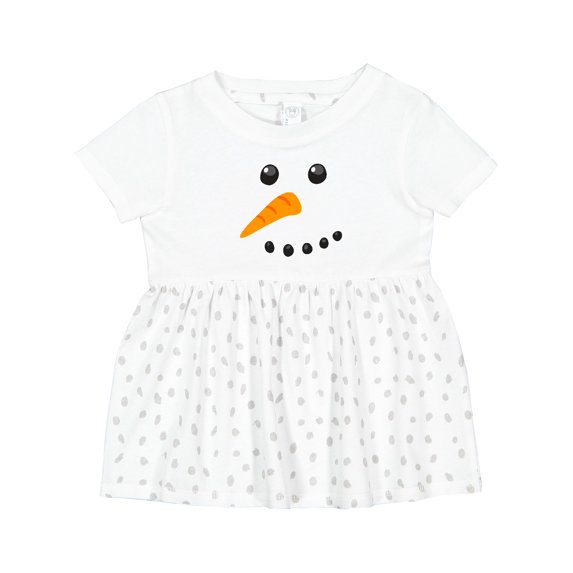 Inktastic Snowman Face Girls Baby Dress