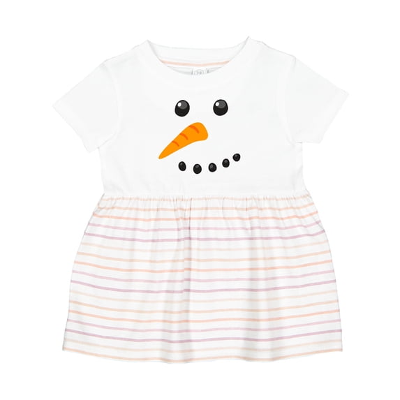 Inktastic Snowman Face Girls Baby Dress