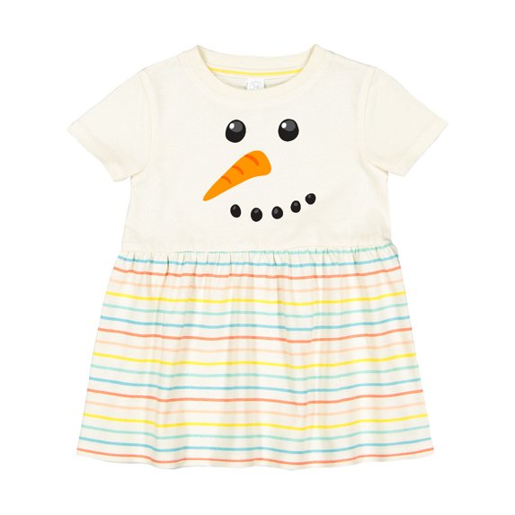 Inktastic Snowman Face Girls Baby Dress