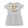 thumbnail image 1 of Inktastic Snowman Face Girls Toddler Dress, 1 of 5