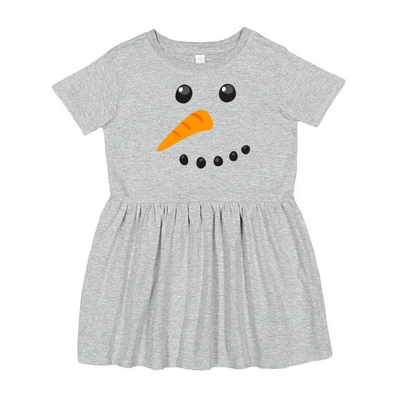 Inktastic Snowman Face Girls Toddler Dress