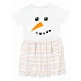 thumbnail image 1 of Inktastic Snowman Face Girls Toddler Dress, 1 of 5