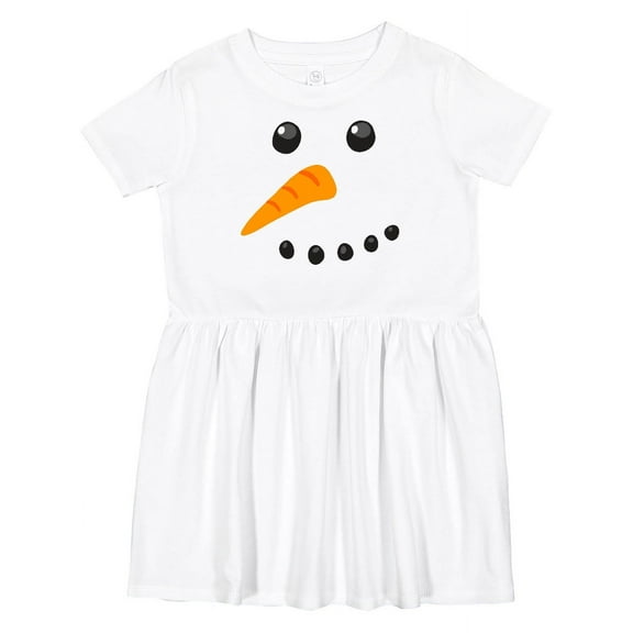 Inktastic Snowman Face Girls Toddler Dress