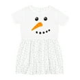 thumbnail image 1 of Inktastic Snowman Face Girls Toddler Dress, 1 of 5