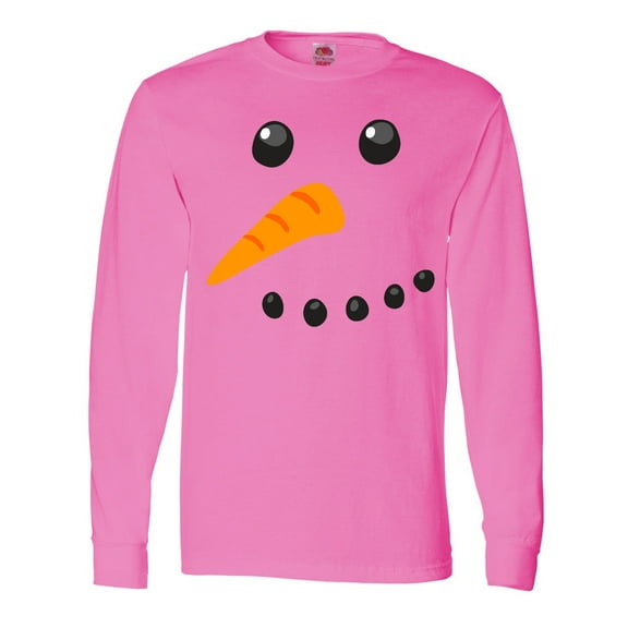 Inktastic Snowman Face Long Sleeve T-Shirt