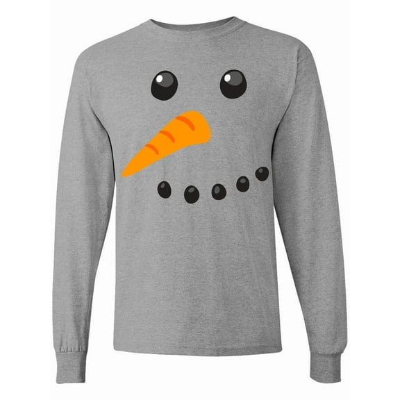 Inktastic Snowman Face Long Sleeve T-Shirt