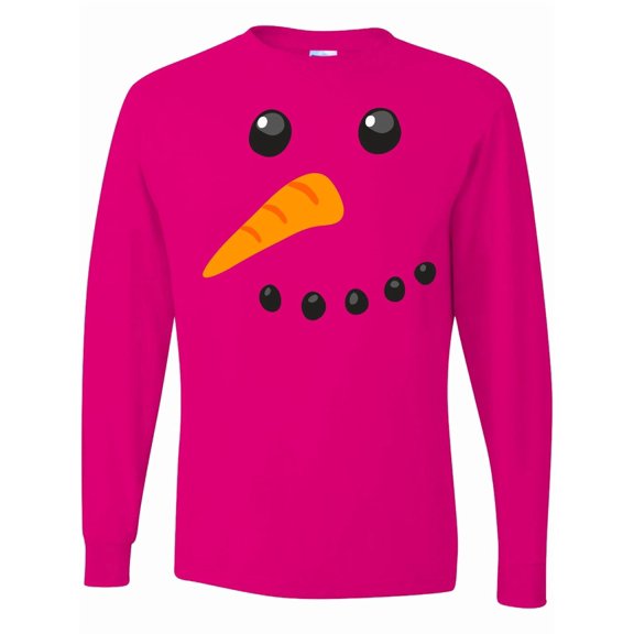 Inktastic Snowman Face Long Sleeve T-Shirt