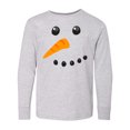 thumbnail image 1 of Inktastic Snowman Face Long Sleeve Youth T-Shirt, 1 of 5