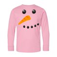 thumbnail image 1 of Inktastic Snowman Face Long Sleeve Youth T-Shirt, 1 of 5