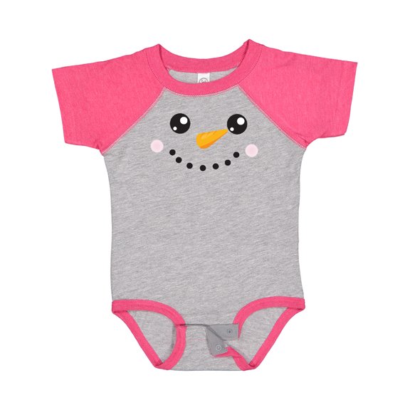 Inktastic Snowman Head, Snowman Face, Carrot Nose Boys or Girls Baby Bodysuit