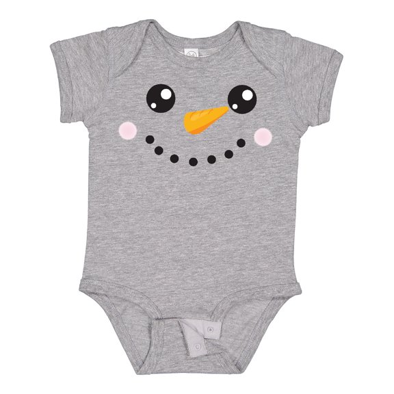 Inktastic Snowman Head, Snowman Face, Carrot Nose Boys or Girls Baby Bodysuit