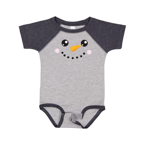 Inktastic Snowman Head, Snowman Face, Carrot Nose Boys or Girls Baby Bodysuit