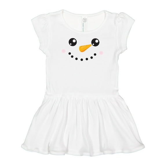 Inktastic Snowman Head, Snowman Face, Carrot Nose Girls Baby Dress