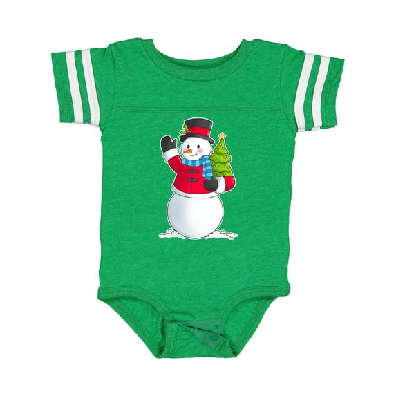 Inktastic Snowman Holding Christmas Tree Boys or Girls Baby Bodysuit