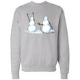thumbnail image 1 of Inktastic Snowman Stickup with Hairdryer Adult Sweatshirt, 1 of 4