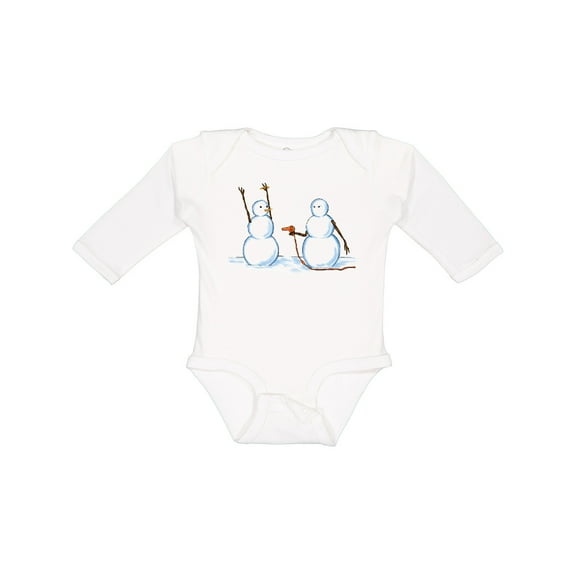 Inktastic Snowman Stickup with Hairdryer Boys or Girls Long Sleeve Baby Bodysuit
