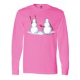thumbnail image 1 of Inktastic Snowman Stickup with Hairdryer Long Sleeve T-Shirt, 1 of 5