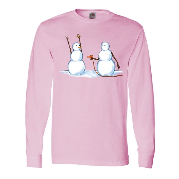 Inktastic Snowman Stickup with Hairdryer Long Sleeve T-Shirt