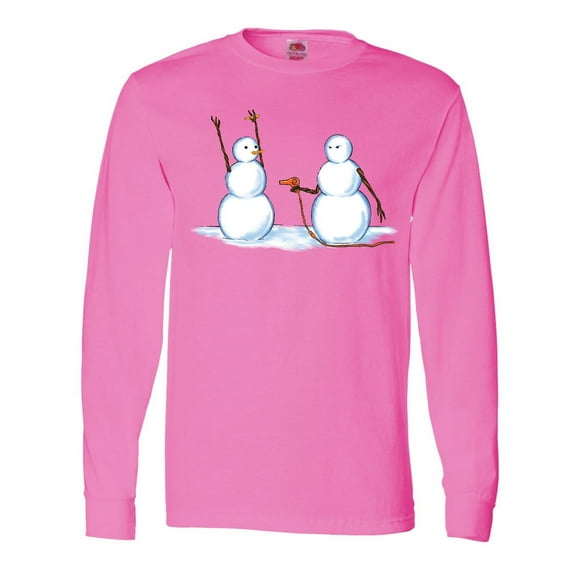 Inktastic Snowman Stickup with Hairdryer Long Sleeve T-Shirt