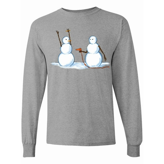 Inktastic Snowman Stickup with Hairdryer Long Sleeve T-Shirt