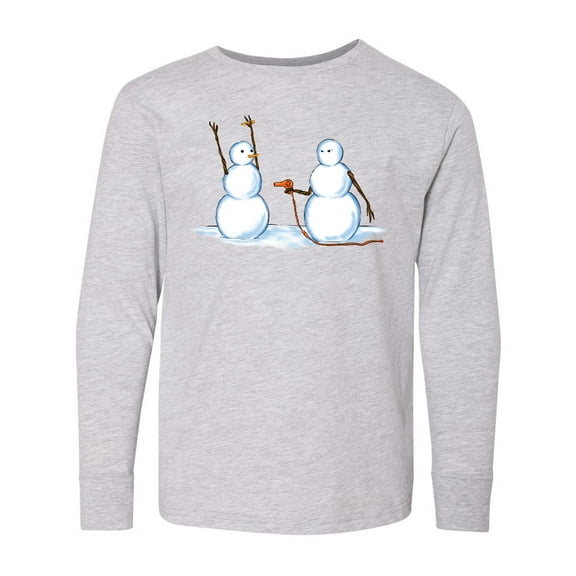 Inktastic Snowman Stickup with Hairdryer Long Sleeve Youth T-Shirt