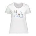thumbnail image 1 of Inktastic Snowman Stickup with Hairdryer Women's Plus Size T-Shirt, 1 of 5