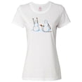 thumbnail image 1 of Inktastic Snowman Stickup with Hairdryer Women's T-Shirt, 1 of 5