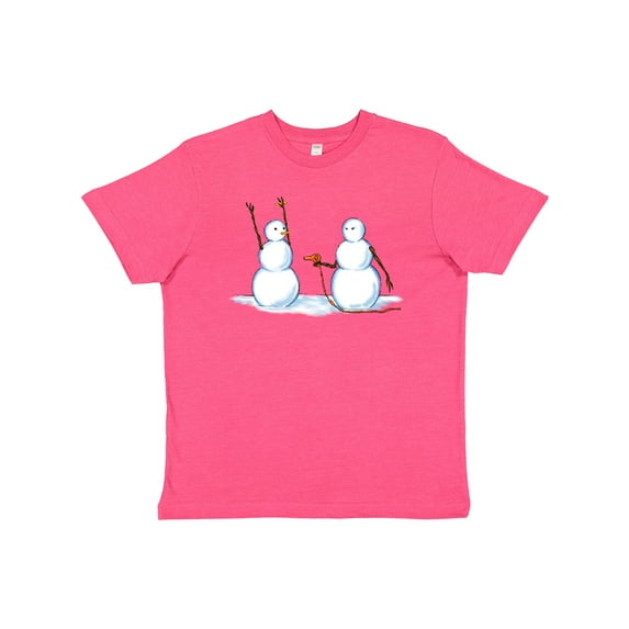 Inktastic Snowman Stickup with Hairdryer Youth T-Shirt
