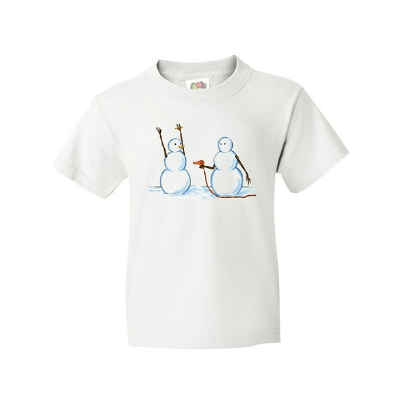 Inktastic Snowman Stickup with Hairdryer Youth T-Shirt