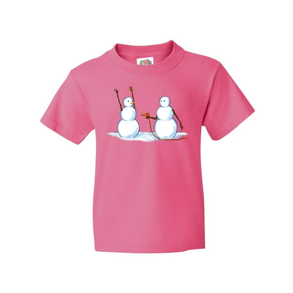 Inktastic Snowman Stickup with Hairdryer Youth T-Shirt