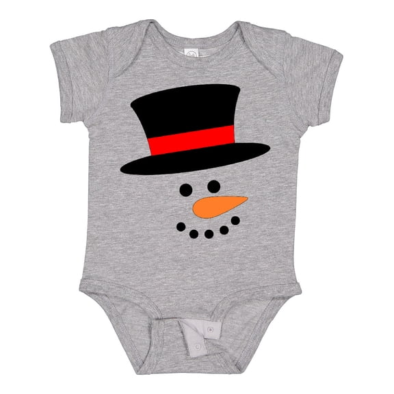 Inktastic Snowman with Top Hat and Carrot Nose Boys or Girls Baby Bodysuit