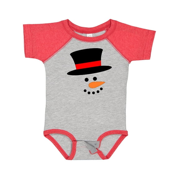 Inktastic Snowman with Top Hat and Carrot Nose Boys or Girls Baby Bodysuit