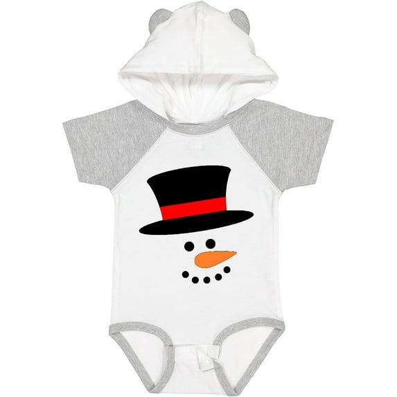 Inktastic Snowman with Top Hat and Carrot Nose Boys or Girls Baby Bodysuit