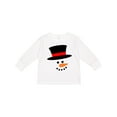 thumbnail image 1 of Inktastic Snowman with Top Hat and Carrot Nose Boys or Girls Long Sleeve Toddler T-Shirt, 1 of 5