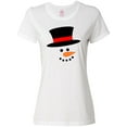 thumbnail image 1 of Inktastic Snowman with Top Hat and Carrot Nose Women's T-Shirt, 1 of 5