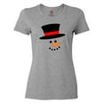 thumbnail image 1 of Inktastic Snowman with Top Hat and Carrot Nose Women's T-Shirt, 1 of 5