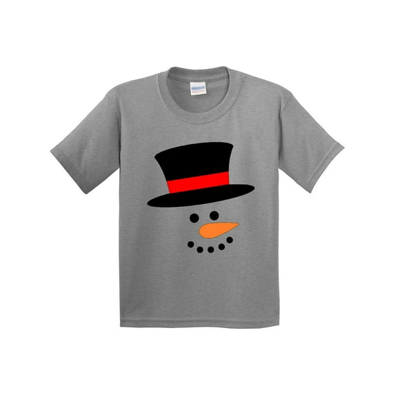 Inktastic Snowman with Top Hat and Carrot Nose Youth T-Shirt