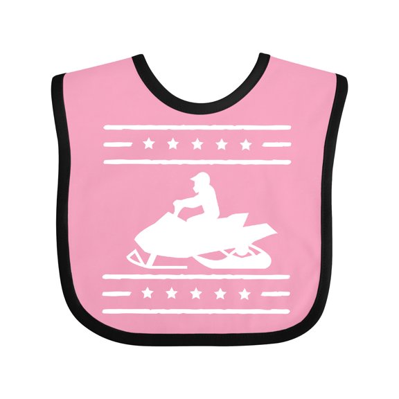 Inktastic Snowmobile Gift Silhouette Boys or Girls Baby Bib