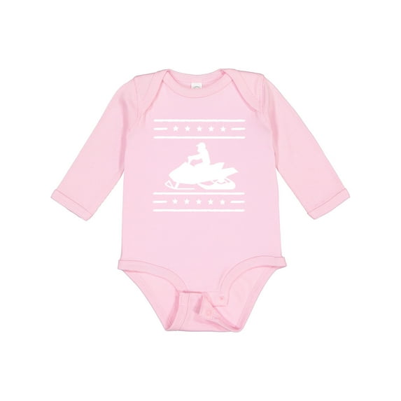 Inktastic Snowmobile Gift Silhouette Boys or Girls Long Sleeve Baby Bodysuit
