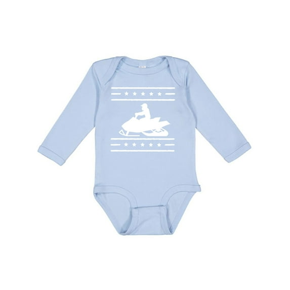 Inktastic Snowmobile Gift Silhouette Boys or Girls Long Sleeve Baby Bodysuit