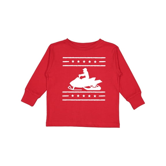 Inktastic Snowmobile Gift Silhouette Boys or Girls Long Sleeve Toddler T-Shirt
